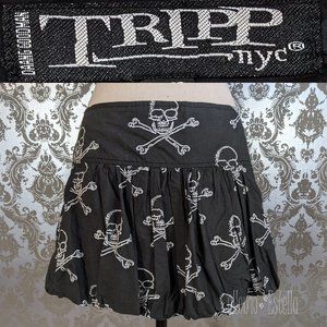 Skull Print Mini Skirt